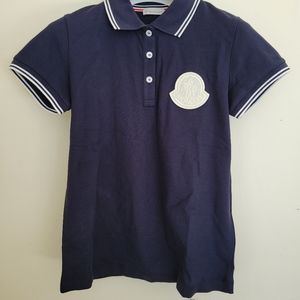 Moncler women's polo navy with large logo size xs NWT